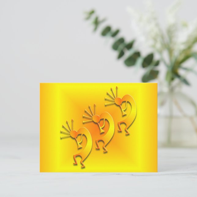 3 Kokopelli #89 Postkarte (Stehend Vorderseite)