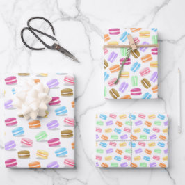 3 Koordinationsmuster farbige Makaronen Geschenkpapier Set