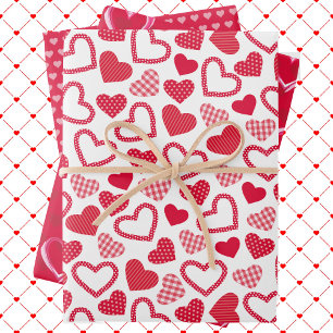 3 Koordinierung des Herzgeschenks am Valentinstag Geschenkpapier Set