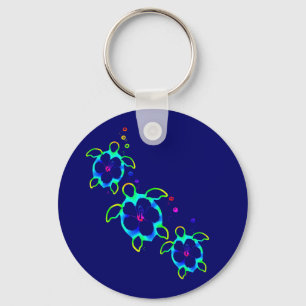 3 Krawatte gefärbte Honu Schildkröten Schlüsselanhänger