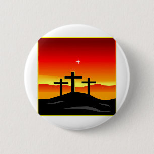 3 Kreuz-Sonnenuntergang Button