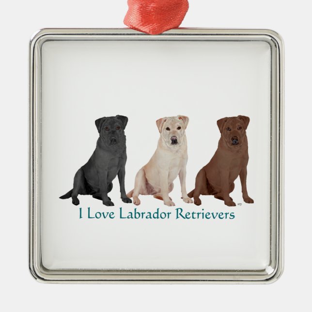 3 LABRADOR SILBERNES ORNAMENT (Vorne)
