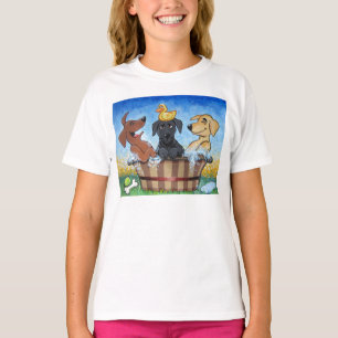 3 Labradore in einem Wanne-Shirt T-Shirt