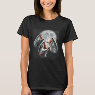 3 Lachsfisch am Mond Fisch Fisch aus der Sonne T-Shirt