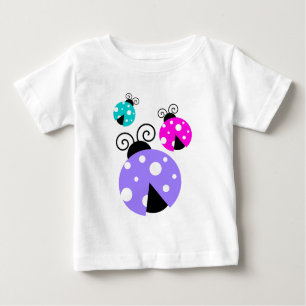 3 Ladybugs in Lila rosa und blau Baby T-shirt