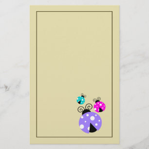 3 Ladybugs in Lila rosa und blau Briefpapier