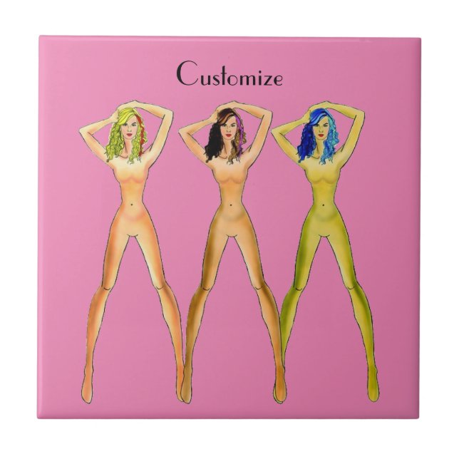 3 langbeinige Ladys Stehend Thunder_Cove Fliese (Vorderseite)