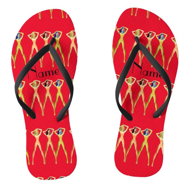 3 langbeinige Ladys Stehend Thunder_Cove Flip Flops (Fußbett)