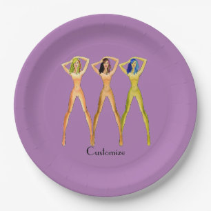 3 langbeinige Ladys Stehend Thunder_Cove Pappteller