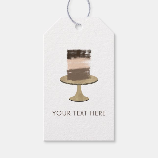 3 Layer Cake Modernes Elegantes Rustikales Brautpa Geschenkanhänger (Vorderseite)