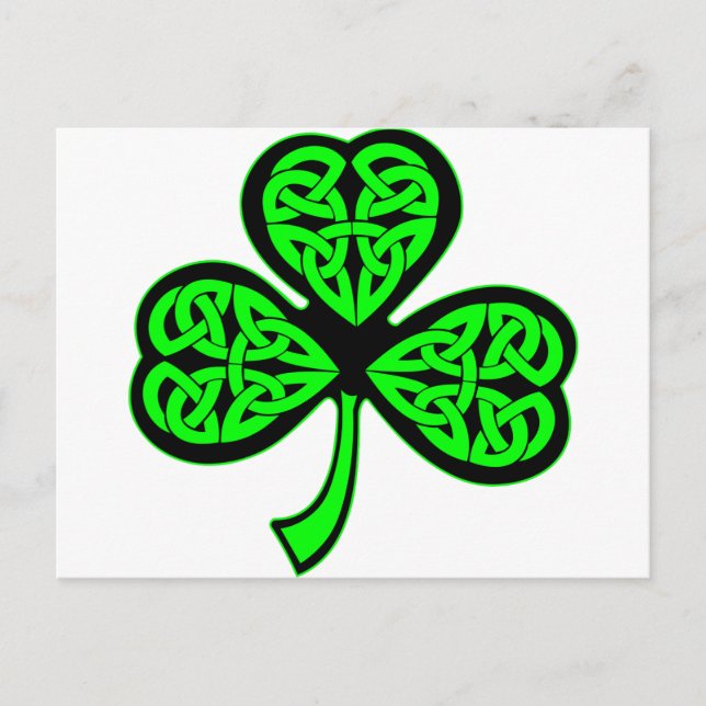 3 Leaf Celtic Kleeblatt Postkarte (Vorderseite)
