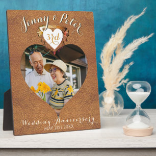 3. Ledero-Bild-Hochzeitsjubiläums-Foto-Herz Fotoplatte