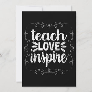 3- Lehre Liebe Inspiriert Shirt, Retro Vintag Lehr Dankeskarte