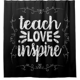 3- Lehre Liebe Inspiriert Shirt, Retro Vintag Lehr Duschvorhang