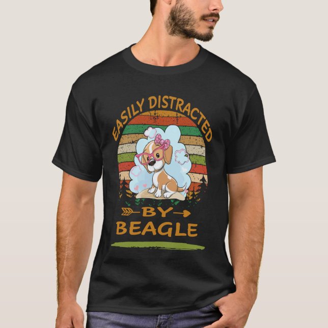 3 Leicht Ablenkbar Durch Beagle T-Shirt (Vorderseite)