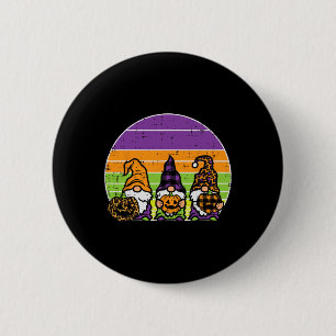 3 Leopard Kariert Gnomes Pumpkin Retro Halloween C Button