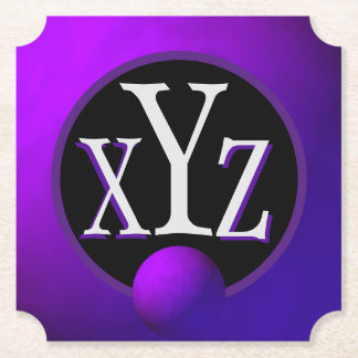 3 Letter Mit Monogramm Deep Lila Metallic Untersetzer