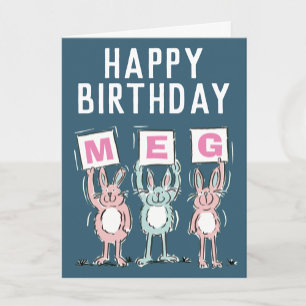 3 Letter Name Happy Birthday Card Karte