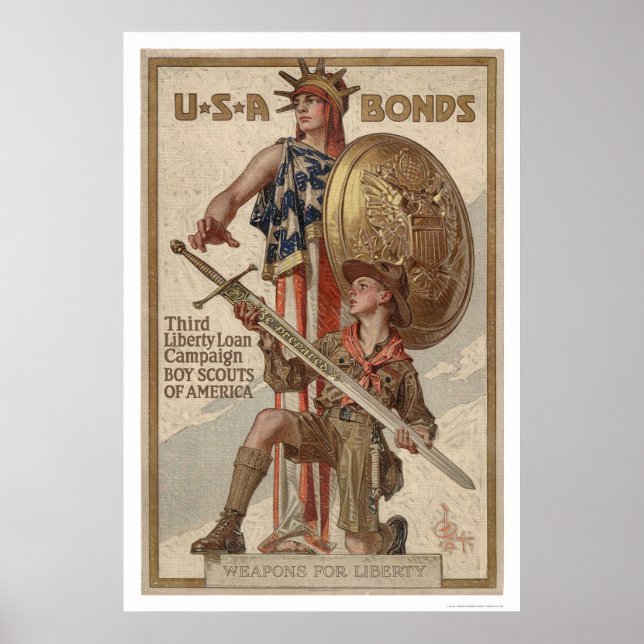 3. Liberty Loan Campaign Boy Scouts (wiederhergest Poster (Vorne)
