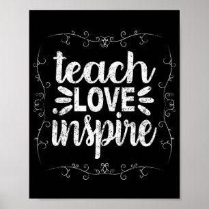 3- Liebe Lehren Inspirieren Shirt, Retro Vintage L Poster