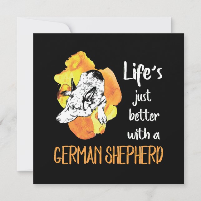 3 Life's Just Better With A German Shepherd Einladung (Vorderseite)