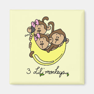 3 Li'l Affe-T-Shirts und Geschenke Magnet