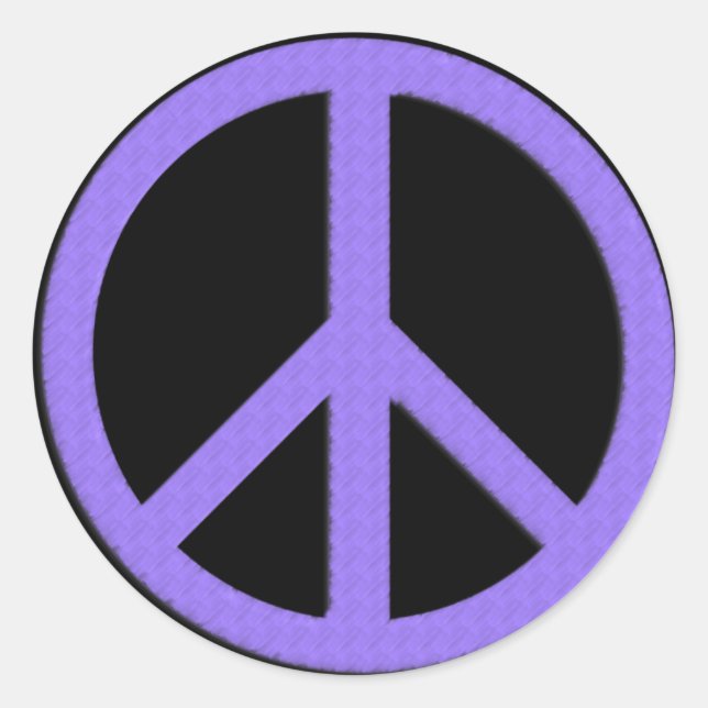 3" LILA Frieden Runder Aufkleber (Vorderseite)