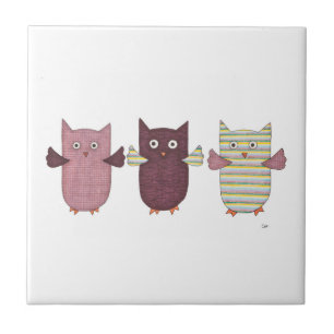 3 Lila Schalen Fliegender Tile Fliese