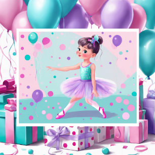 3 Little Girl Ballerina Brown Haarkoordination Geschenkpapier Set