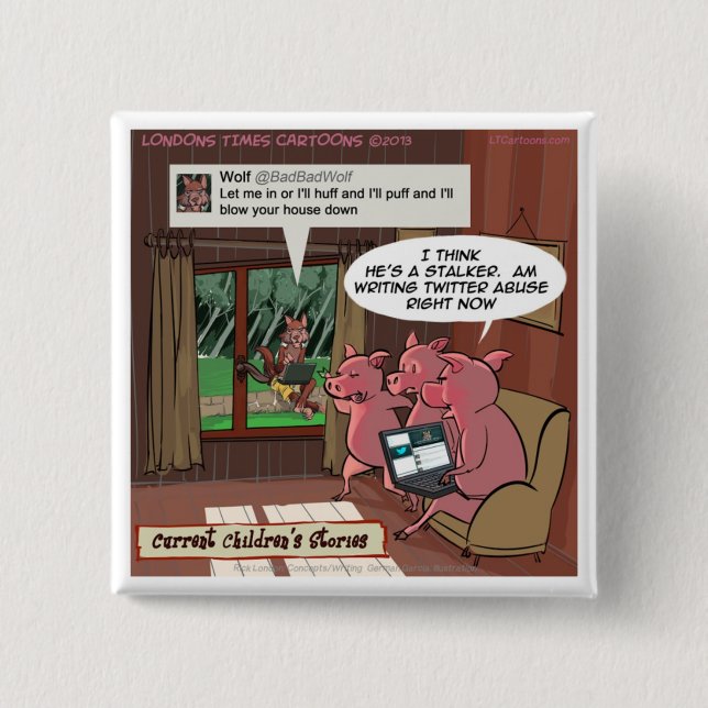 3 Little Social Media Savvy Schweine Button (Vorderseite)