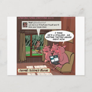 3 Little Social Media Savvy Schweine Postkarte