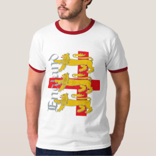 3 Löwen auf St George Kreuz T-Shirt