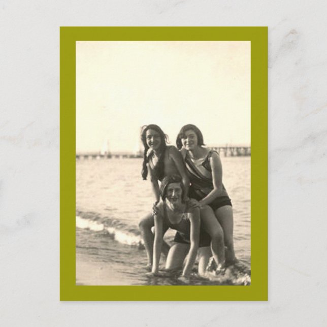 3 Mädchen am Strand Postkarte (Vorderseite)