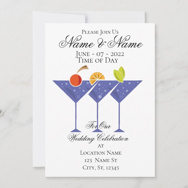 3 Martini Cocktails Thunder_Cove Einladung (Vorderseite)