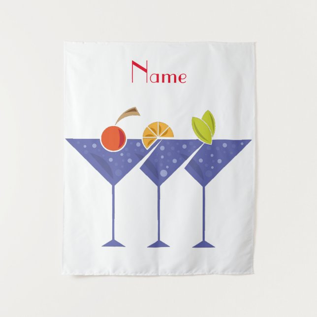 3 Martini Cocktails Thunder_Cove Wandteppich (Vorderseite)