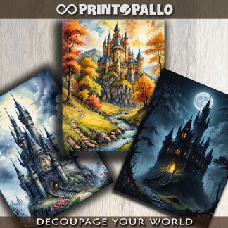 3 Medieval fantasy horror castles - Geschenkpapier Set