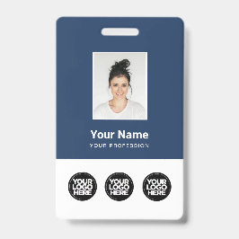 3 Mehrere Logos Mitarbeiter-Foto, Bar-Code, Name Ausweis