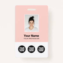 3 Mehrere Logos Mitarbeiter-Foto, Bar Code, Name B