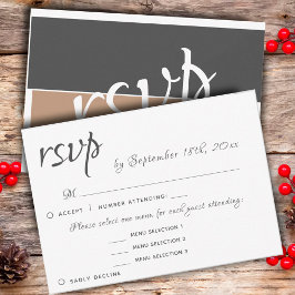 3 Menü "Entree" Wählen Elegante UAWG Wedding Antwo RSVP Karte