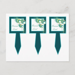 3 Moderne Aquamarine Pfauenpilze Postkarte