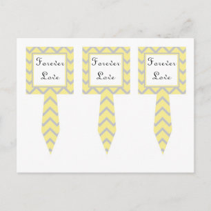 3 Moderne Zickzack-Gelb/Grau-Cup-Kuchen Postkarte