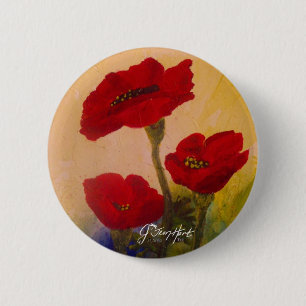 3 Mohnblumen Button