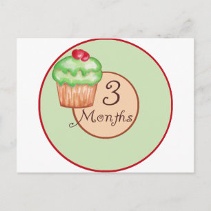 3 Monate Cupcake Meilenstein Postkarte