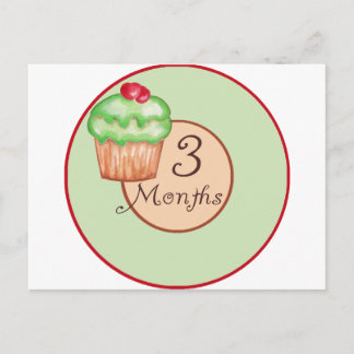 3 Monate Cupcake Meilenstein Postkarte