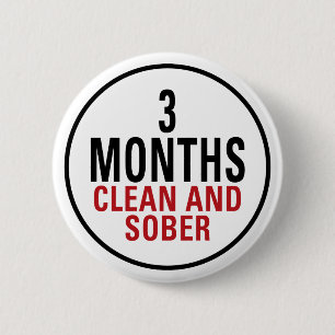 3 Monate säubern und ernüchtern Button