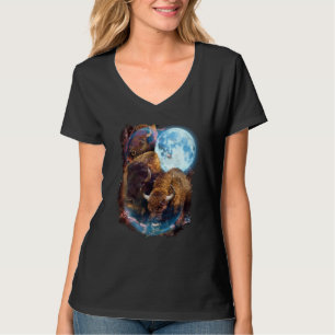 3 Mond Büffel Bison Tier Bison T-Shirt