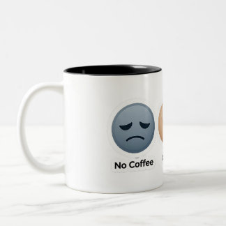 3 Moods of Coffee Funny Coffee Lover Design Zweifarbige Tasse