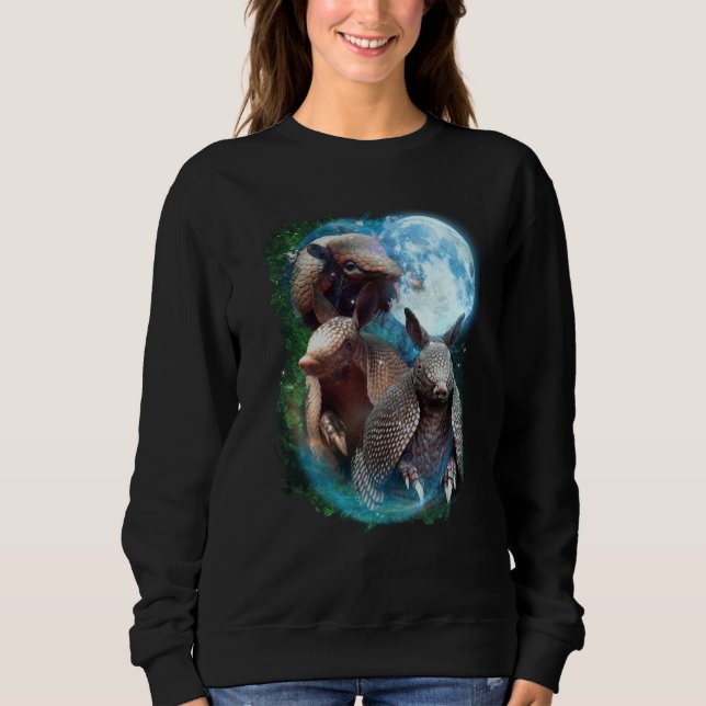 3 Moon Armadillo Anteater Animal Sweatshirt (Vorderseite)