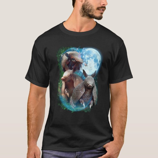 3 Moon Armadillo Anteater Animal T-Shirt (Vorderseite)