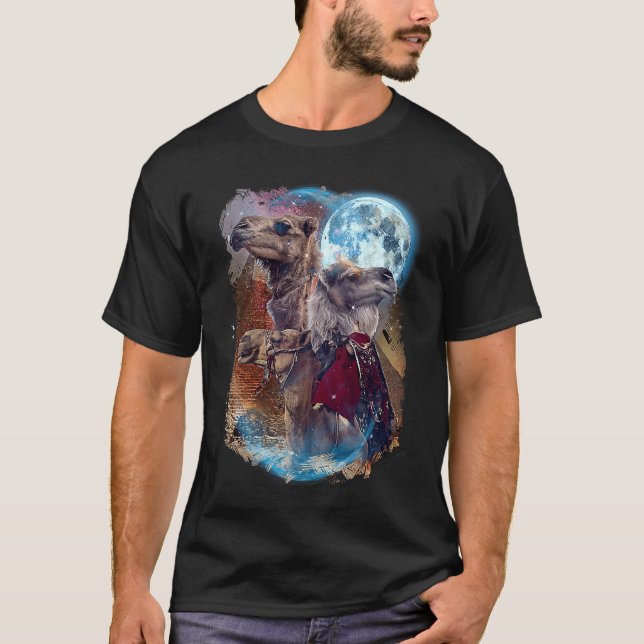 3 Moon Camel  Llama Alpaca Animal T-Shirt (Vorderseite)